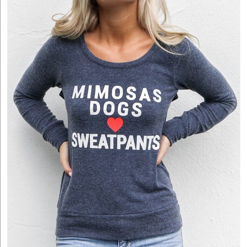 CHASER Mimosas Dogs ❤️ Sweatpants Sweatshirt NEW - Picture 2 of 8
